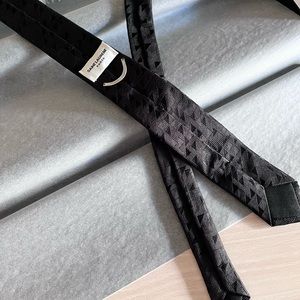 Saint Laurent Black Silk Tie Unisex